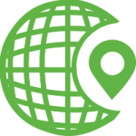 Pictogramme localisation géographique vert
